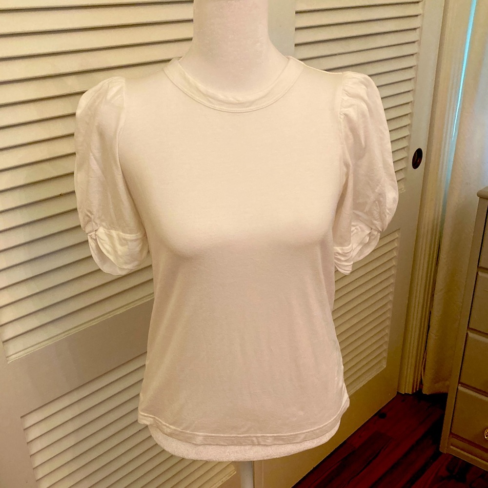 Ella Moss White Puff Sleeve Top